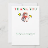 4 photo add message christmas penguin bedankkaart (Achterkant)