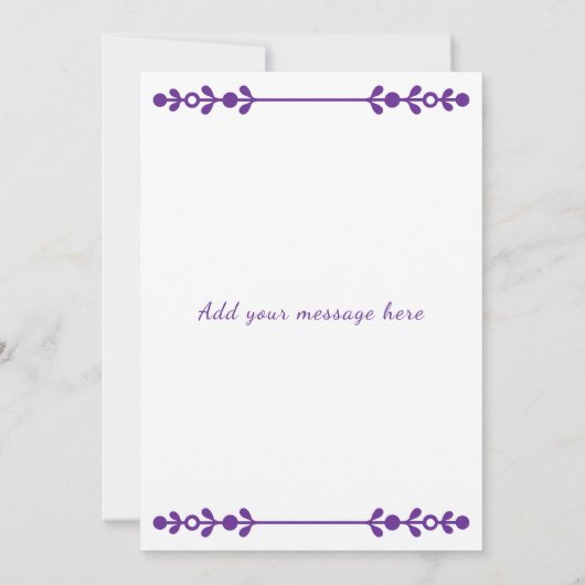 4 photo add message purple text flat note card bedankkaart (Achterkant)