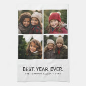 4 Photo Black White Minimalist - Beste jaar ooit Theedoek (Verticaal)