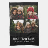 4 Photo Black White Minimalist - Beste jaar ooit Theedoek (Verticaal)