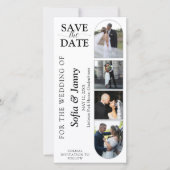 4 Photo Booth Style Wedding Save the Date Bookmark (Voorkant)