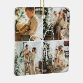 4 Photo Bow Wrap Christmas Family Keepsake Keramisch Ornament (Rechts)