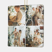 4 Photo Bow Wrap Christmas Family Keepsake Keramisch Ornament (Links)