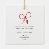 4 Photo Bow Wrap Christmas Family Keepsake Keramisch Ornament (Achterkant)