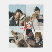 4 Photo Bow Wrap Christmas Newlyweds Modern Fleece Deken (Voorkant)