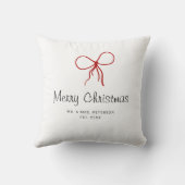 4 Photo Bow Wrap Christmas Newlyweds Modern Kussen (Achterkant)