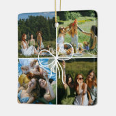 4 Photo Bow Wrap Christmas Present Best Friend Keramisch Ornament (Links)