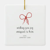 4 Photo Bow Wrap Christmas Present Best Friend Keramisch Ornament (Achterkant)