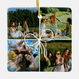 4 Photo Bow Wrap Christmas Present Best Friend Keramisch Ornament