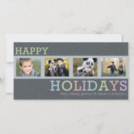 4 Photo Chic Leiste Kerstmis Feestdagenkaart