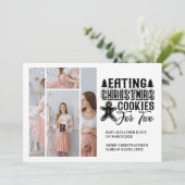4 Photo Christmas Cookies for 2 Pregnancy  Feestdagenkaart (Staand voorkant)
