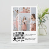 4 Photo Christmas Cookies for 2 Pregnancy  Feestdagenkaart (Staand voorkant)