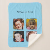 4 photo collage add text blue sherpa deken (Voorkant)