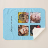 4 photo collage add text blue sherpa deken (Voorkant (horizontaal))