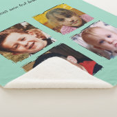 4 photo collage add text green sherpa deken (3/4)