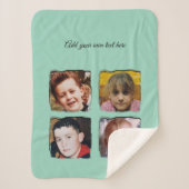 4 photo collage add text green sherpa deken (Voorkant)