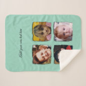 4 photo collage add text green sherpa deken (Voorkant (horizontaal))