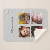 4 photo collage add text grey sherpa deken (Voorkant (horizontaal))