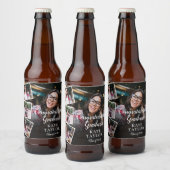 4 Photo Collage Afstudeerfeest Bier Etiket (Flessen)