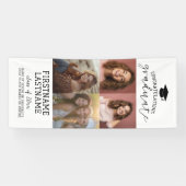 4 Photo Collage Afstuderen Modern Minimal White Spandoek (Horizontaal)