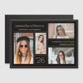 4 Photo Collage Congrates Afstuderen Magnetic Card (Voorkant / Achterkant)