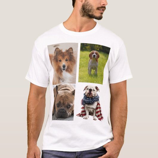 4 Photo Collage Dog Lover Pet T-shirt (Voorkant)