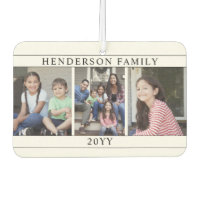 4 Photo Collage Familienaam Zwart en Wit
