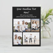 4-Photo Collage Flat Wenskaart of Invitation Kaart (Staand voorkant)