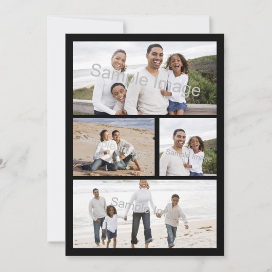 4-Photo Collage Flat Wenskaart of Invitation Kaart (Voorkant)