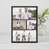 4-Photo Collage Flat Wenskaart of Invitation Kaart (Staand voorkant)