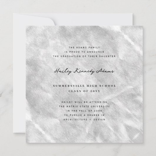 4 Photo Collage Folie Squares Chic Afstuderen Kaar Kaart (Achterkant)