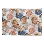 4 Photo Collage - funky honingraat hexagonpatroon Kussensloop (Achterkant)