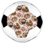 4 Photo Collage - funky honingraat hexagonpatroon Voetbal (Gedraaid)