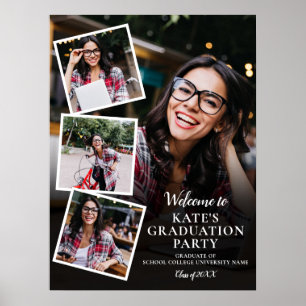 4 Photo Collage Graduation Party Welkom SIgn Poster