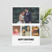4 Photo Collage Happy Everything Familie Feestdagenkaart (Staand voorkant)