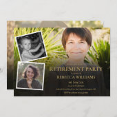 4 Photo Collage Retirement Party Kaart (Voorkant / Achterkant)