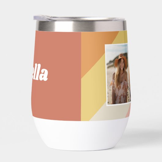 4 Photo Collage - Retro Stripes - dikke naam (Rechts)