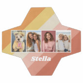 4 Photo Collage - Retro Stripes - dikke naam Voetbal (Enkel)