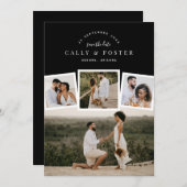 4 Photo Collage Save the Date Announcement Card  (Voorkant / Achterkant)