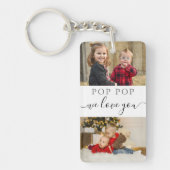 4 Photo Collage We Love You Beste Pop Pop Ooit Sleutelhanger (Voorkant)