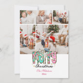 4 Photo Colorful Retro Merry Christmas Feestdagenkaart (Voorkant)
