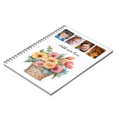 4 photo custom text gerbera flowers white notitieboek (Linkerzijde)