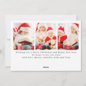 4 PHOTO Elegant Kerstmis Wreated Flat Feestdagenkaart (Achterkant)
