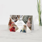 4 Photo Family Christmas Card Trees Design Bedankkaart (Voorkant)