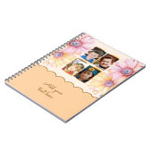4 photo flowers text orange brown notitieboek (Linkerzijde)