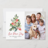 4 PHOTO Holly Berry kerstboomgroet Feestdagenkaart (Voorkant)