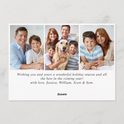 4 PHOTO Holly Berry Mistletoe kerstgroet Feestdagenkaart (Achterkant)