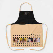 4 photo initials polka dots black peach schort (Voorkant)