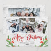 4 PHOTO-kerstfeestmaal roestvrij Feestdagenkaart (Voorkant / Achterkant)