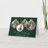 4 photo Merry Christmas bauble Photo Card Bedankkaart (Voorkant)